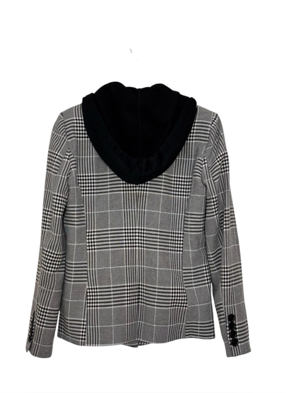 *Evereve * Dawson Plaid Blazer *
Black & White Plaid with Hoodie Insert* - Picture 3 of 11